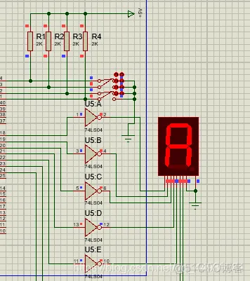 汇编语言 8086+8255A仿真中断控制_数码管_05